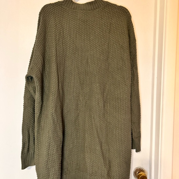 NWT GAP Olive Open-Front Knit Pocket Cardigan - Picture 4 of 11